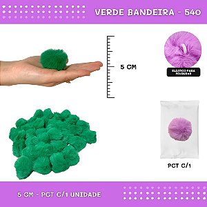 Pom Pom Pelucia - 50mm - Unidade COR: VERDE-BANDEIRA-540