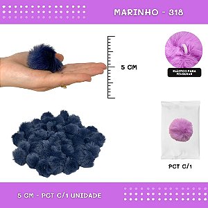 Pom Pom Pelucia - 50mm - Unidade COR: MARINHO-318