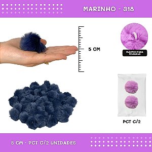 Pom Pom Pelucia - 50mm - Pct C/2 Unid. COR: MARINHO-318