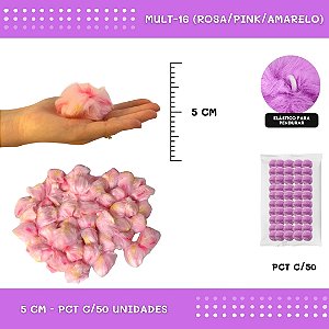 Pom Pom Pelucia - 50mm - Pct C/50 Unid. COR: MULT-16 (ROSA/PINK/AMARELO)