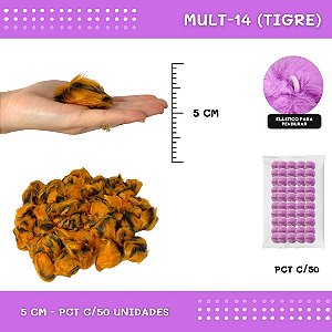 Pom Pom Pelucia - 50mm - Pct C/50 Unid. COR: MULT-14 (TIGRE)