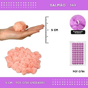Pom Pom Pelucia - 50mm - Pct C/50 Unid. COR: SALMAO-147