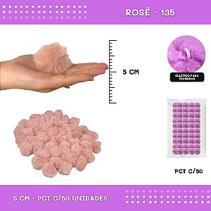 Pom Pom Pelucia - 50mm - Pct C/50 Unid. COR: ROSE-135