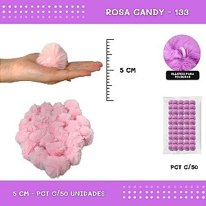 Pom Pom Pelucia - 50mm - Pct C/50 Unid. COR: ROSA-CANDY-133