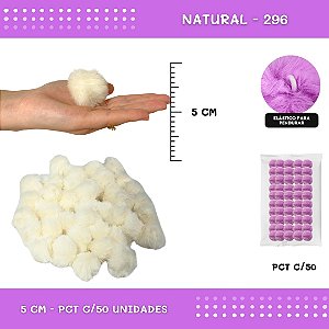 Pom Pom Pelucia - 50mm - Pct C/50 Unid. COR: NATURAL-296