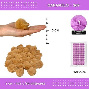 Pom Pom Pelucia - 50mm - Pct C/50 Unid. COR: CARAMELO-267
