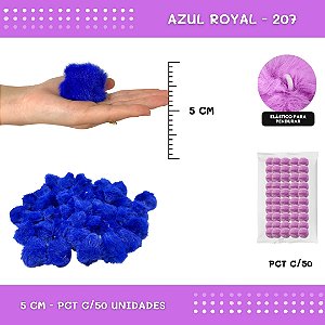 Pom Pom Pelucia - 50mm - Pct C/50 Unid. COR: AZUL-ROYAL-207
