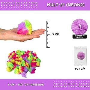 Pom Pom Pelucia - 70mm - Unidade COR: MULT-21 (NEON2)