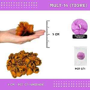 Pom Pom Pelucia - 70mm - Unidade COR: MULT-14 (TIGRE)