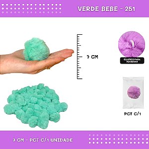 Pom Pom Pelucia - 70mm - Unidade COR: VERDE-BEBE-251