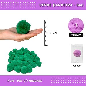 Pom Pom Pelucia - 70mm - Unidade COR: VERDE-BANDEIRA-540