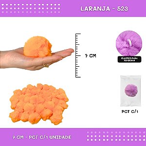 Pom Pom Pelucia - 70mm - Unidade COR: LARANJA-523