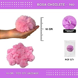 Pom Pom Pelucia - 100mm (10Cm) - Unidade COR: ROSA-CHICLETE-140