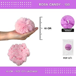 Pom Pom Pelucia - 100mm (10Cm) - Unidade COR: ROSA-CANDY-133