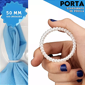 Porta Guardanapo Argola de Pérola - 50mm - Pct C/100 Unidades