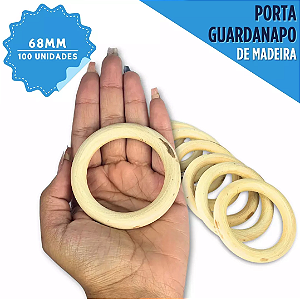 Argola De Madeira Para Artesanato - Tam: 68mm - Pct C/100 Unidades