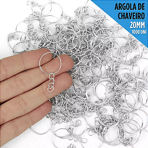 Argola de Chaveiro Simples - 20mm - Pct C/1000 Unidades Cor:Prata