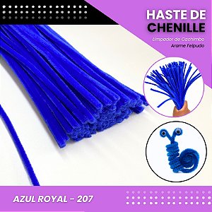100 Haste De Chenille Limpador De Cachimbo Fios Artesanato 30cm Cor:Azul-Royal-207