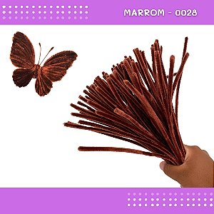 100 Haste De Chenille Limpador De Cachimbo Fios Artesanato 30cm Cor:Marrom-0028