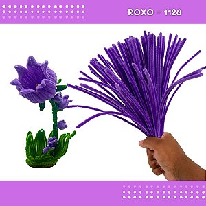 100 Haste De Chenille Limpador De Cachimbo Fios Artesanato 30cm Cor:Roxo-1123