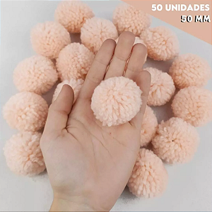 Pom Pom De Lã Fofinho - 50mm - Pct C/50 Unid. COR: SALMAO-147