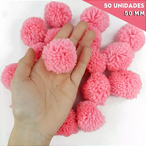 Pom Pom De Lã Fofinho - 50mm - Pct C/50 Unid. COR: ROSA-CHICLETE-140