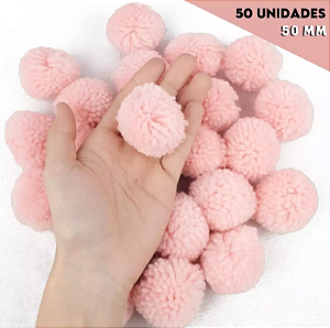 Pom Pom De Lã Fofinho - 50mm - Pct C/50 Unid. COR: ROSA-CANDY-133
