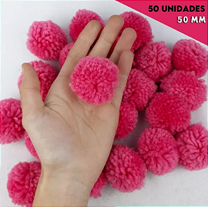 Pom Pom De Lã Fofinho - 50mm - Pct C/50 Unid. COR: PINK-312