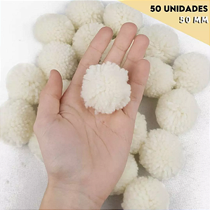 Pom Pom De Lã Fofinho - 50mm - Pct C/50 Unid. COR: NATURAL-296