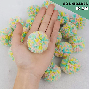 Pom Pom De Lã Fofinho - 50mm - Pct C/50 Unid. COR: MULTICOR-CLARO