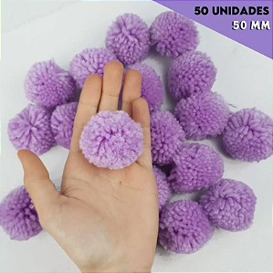 Pom Pom De Lã Fofinho - 50mm - Pct C/50 Unid. COR: LILAS-164