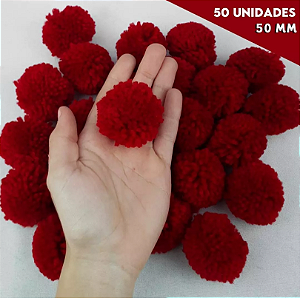 Pom Pom De Lã Fofinho - 50mm - Pct C/50 Unid. COR: BORDO-527