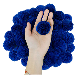 Pom Pom De Lã Fofinho - 50mm - Pct C/50 Unid. COR: AZUL-ROYAL-207