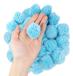 Pom Pom De Lã Fofinho - 50mm - Pct C/50 Unid. COR: AZUL-BEBE-177