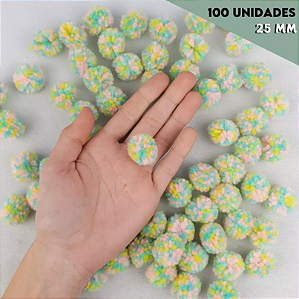 Pom Pom De Lã Fofinho - 25mm - Pct C/100 Unid. COR: MIX-DE-CORES