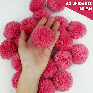 Pom Pom De Lã Fofinho - 60mm - Pct C/50 Unid. COR: PINK-312