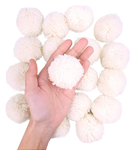 Pom Pom De Lã Fofinho - 60mm - Pct C/50 Unid. COR: NATURAL-296