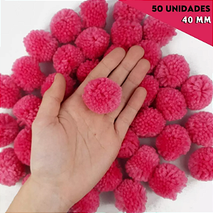 Pom Pom De Lã Fofinho - 40mm - Pct C/50 Unid. COR: PINK-312