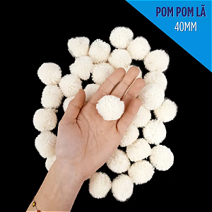 Pom Pom De Lã Fofinho - 40mm - Pct C/50 Unid. COR: NATURAL-296