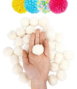 Pom Pom De Lã Fofinho - 40mm - Pct C/50 Unid. COR: NATURAL-296