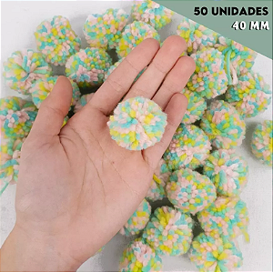 Pom Pom De Lã Fofinho - 40mm - Pct C/50 Unid. COR: MULTICOR-CLARO