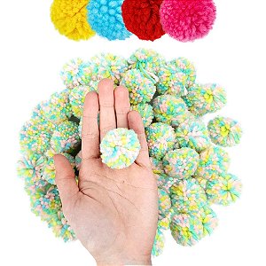 Pom Pom De Lã Fofinho - 40mm - Pct C/50 Unid. COR: MULTICOR-CLARO