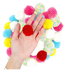 Pom Pom De Lã Fofinho - 40mm - Pct C/50 Unid. COR: MIX-DE-CORES