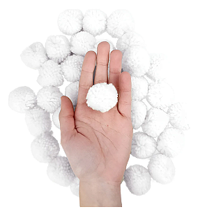 Pom Pom De Lã Fofinho - 40mm - Pct C/50 Unid. COR: BRANCO-101