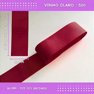 Fita de Gorgurão P/Laços - Nº9 (38mm) - COR:VINHO-CLARO-520