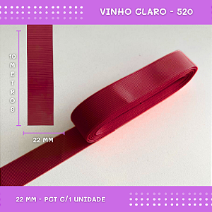 Fita de Gorgurão P/Laços - Nº5 (22mm) - COR:VINHO-CLARO-520