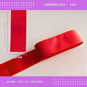 Fita de Gorgurão P/Laços - Nº9 (38mm) - COR:VERMELHO-145