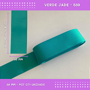 Fita de Gorgurão P/Laços - Nº9 (38mm) - COR:VERDE-JADE-539