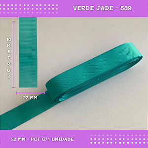 Fita de Gorgurão P/Laços - Nº5 (22mm) - COR:VERDE-JADE-539