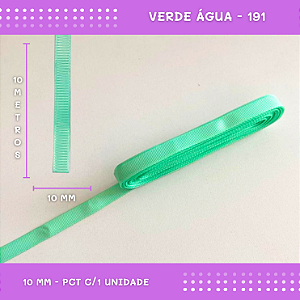 Fita de Gorgurão P/Laços - Nº2 (10mm) - COR:VERDE-AGUA-191